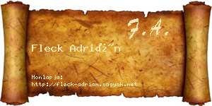 Fleck Adrián névjegykártya